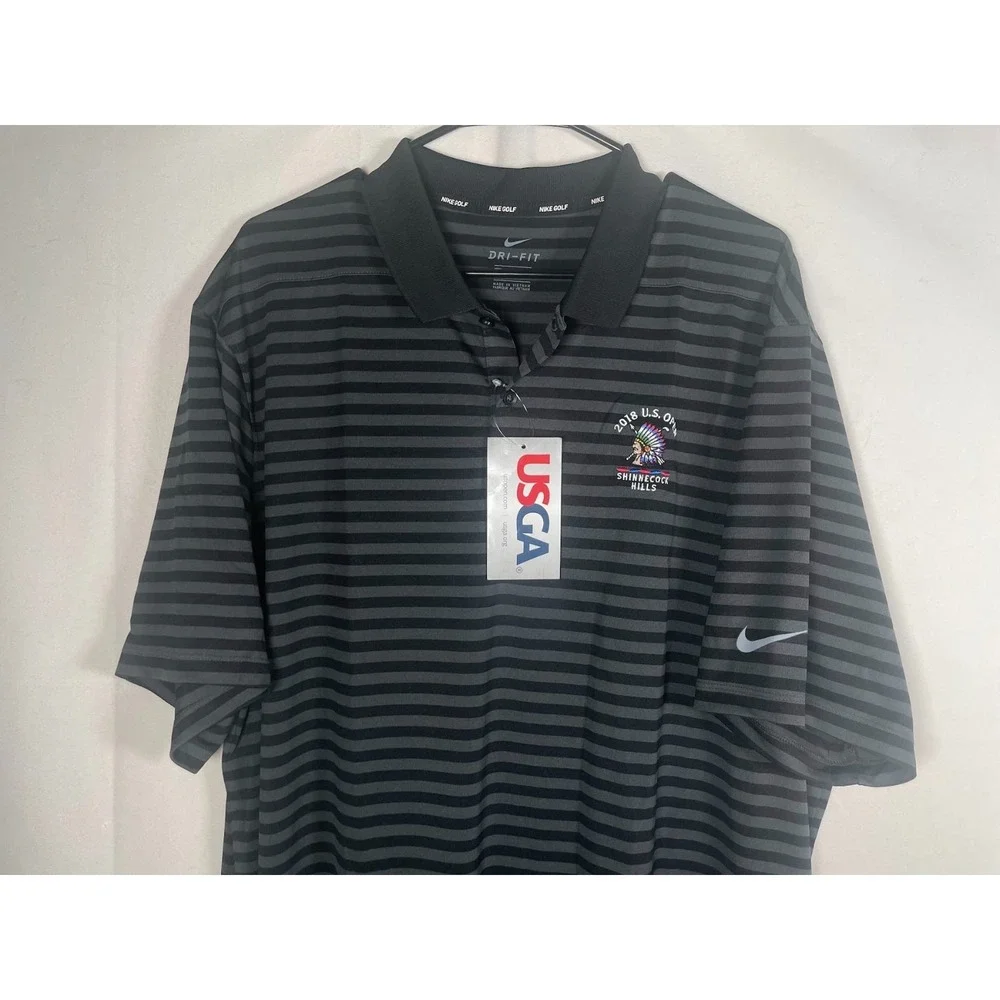 Nike 2018 US Open Shinnecock Hills Polo Shirt Black Size Large NWT Deadstock